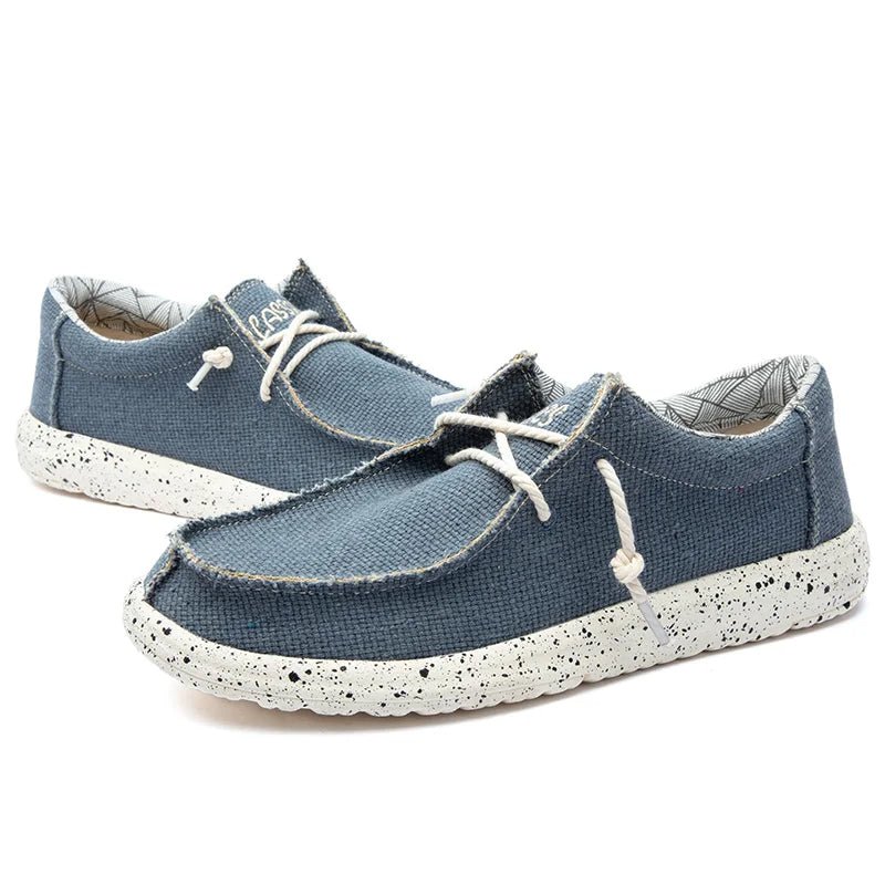 Men's Sneakers Canvas Lace-Up Round Toe Speckled Rubber Sole