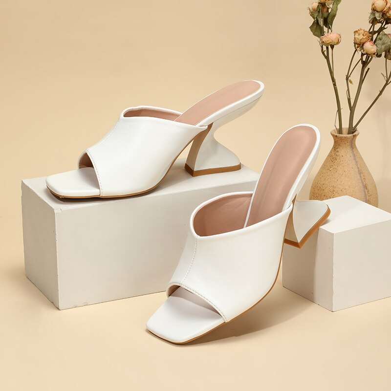 Women’s Square Toe Mule Heels with Sculpted Block Heel