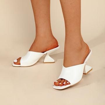 Women’s Square Toe Mule Heels with Sculpted Block Heel