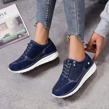Women’s Lace Up Sneakers with Side Zip and Platform Sole