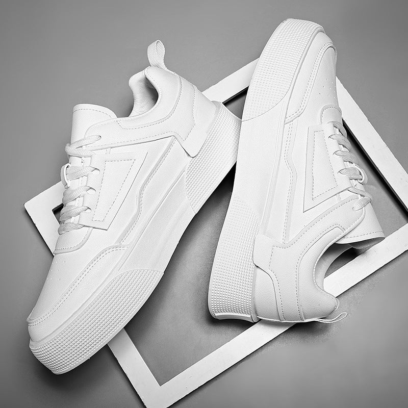 Men's Low Top Lace-Up Sneakers with Paneled Upper and Flat Sole