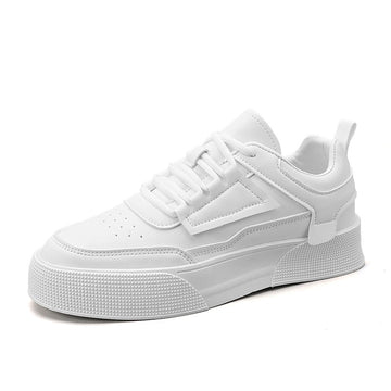 Men's Low Top Lace-Up Sneakers with Paneled Upper and Flat Sole