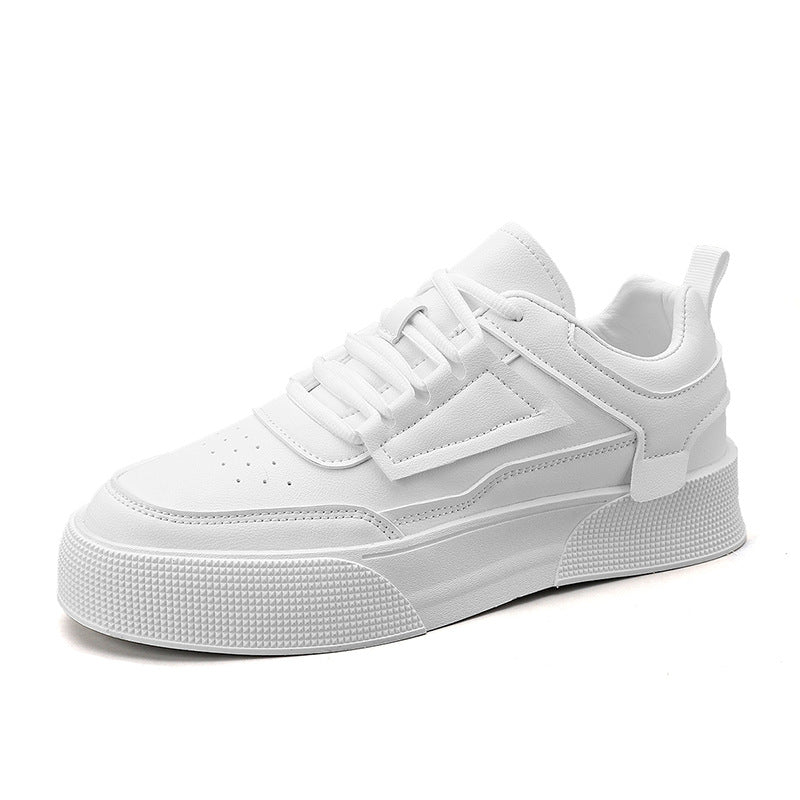 Men's Low Top Lace-Up Sneakers with Paneled Upper and Flat Sole