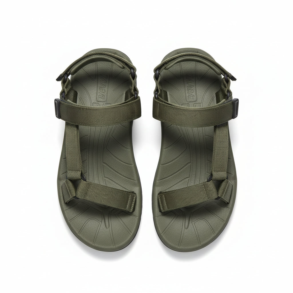 Men's Sport Sandals - Hook-And-Loop Straps - Contoured Footbed