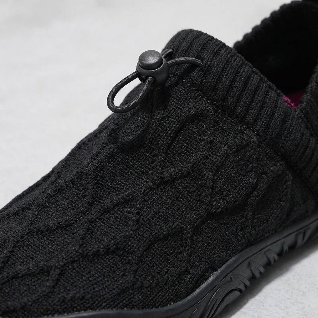 Men's Slip-On Barefoot Sneakers Knit Upper Elastic Collar Lugged Sole
