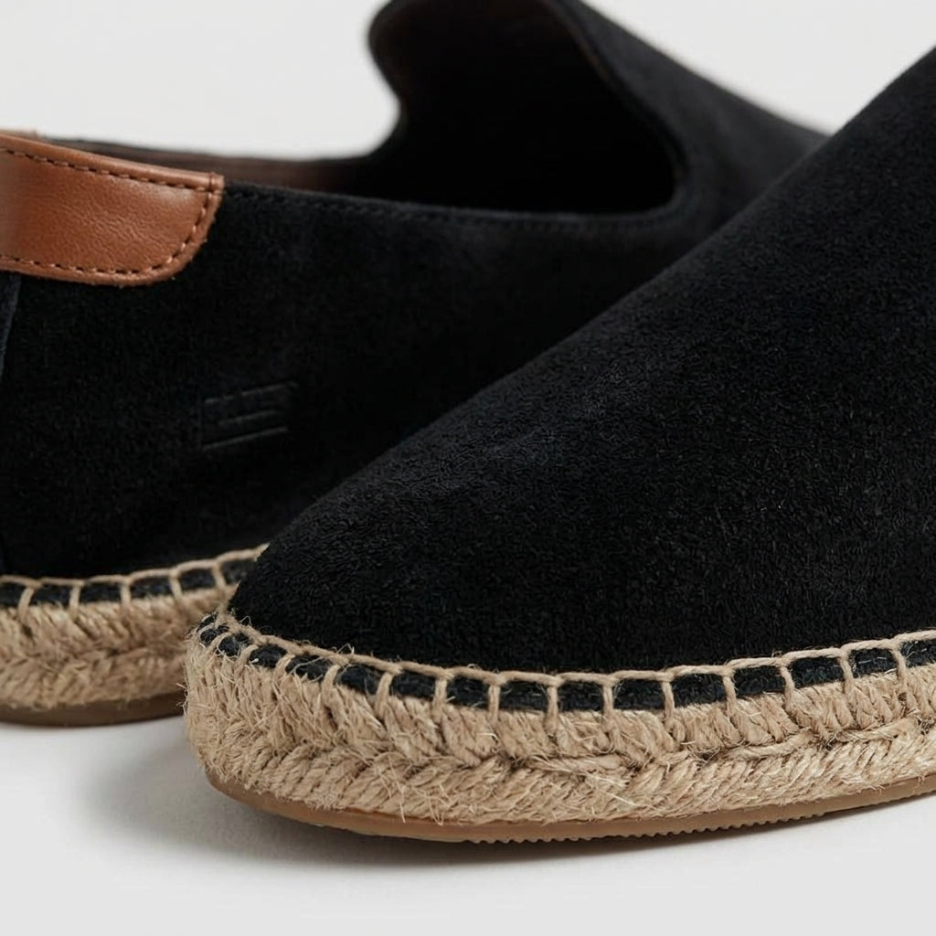 Men's Slip-On Espadrilles - Round Toe - Jute Sole - Canvas Upper