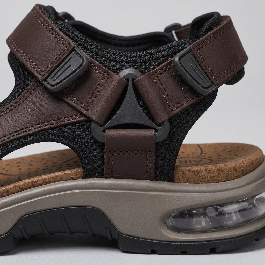 Men's Sport Sandals Open-Toe Hook-and-Loop Strap Air Sole