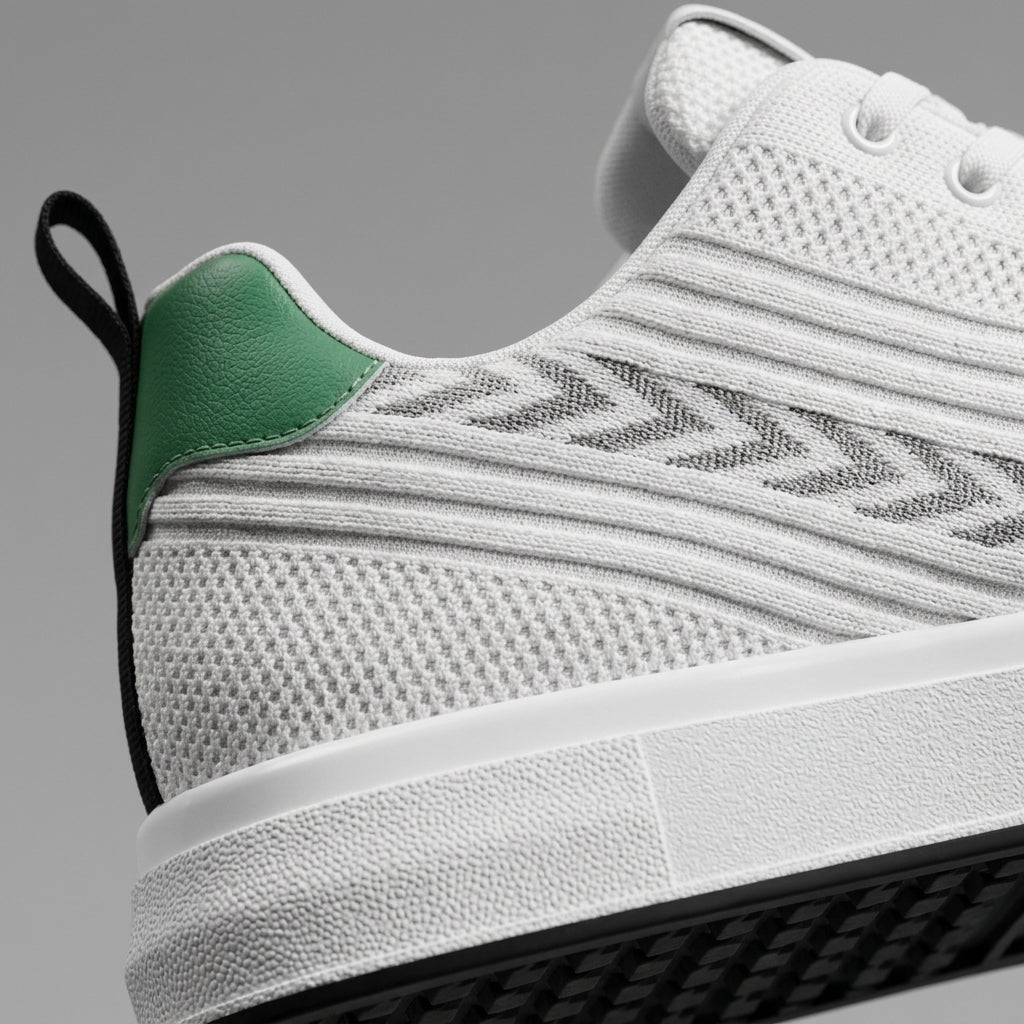 Men's Sneakers Mesh Upper Chevron Stripe Lace-Up Low-Top - 6cm