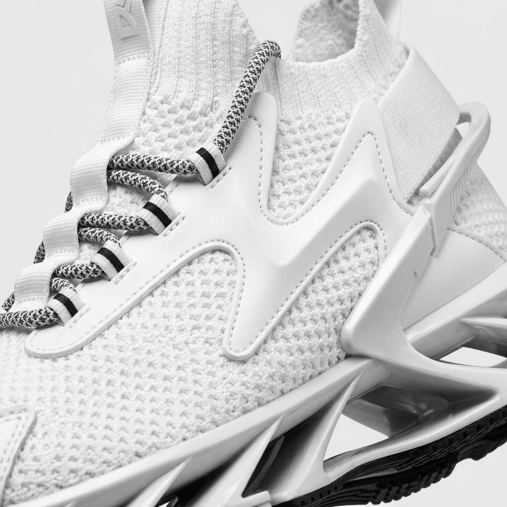 Men's High-Top Sneakers with Lace-Up Closure and Blade-Style Sole