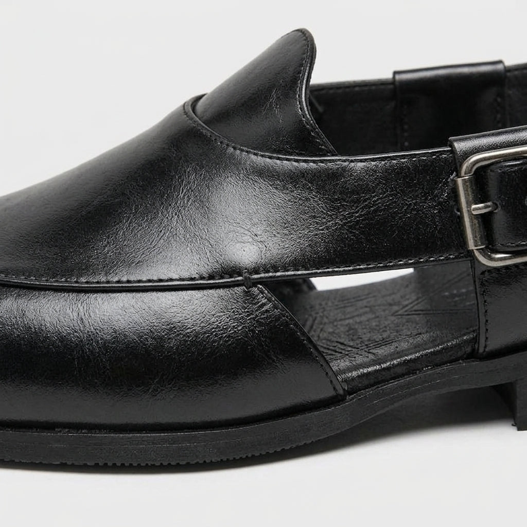 Men's Flats Slingback Closed-Toe Loafer Low Block Heel
