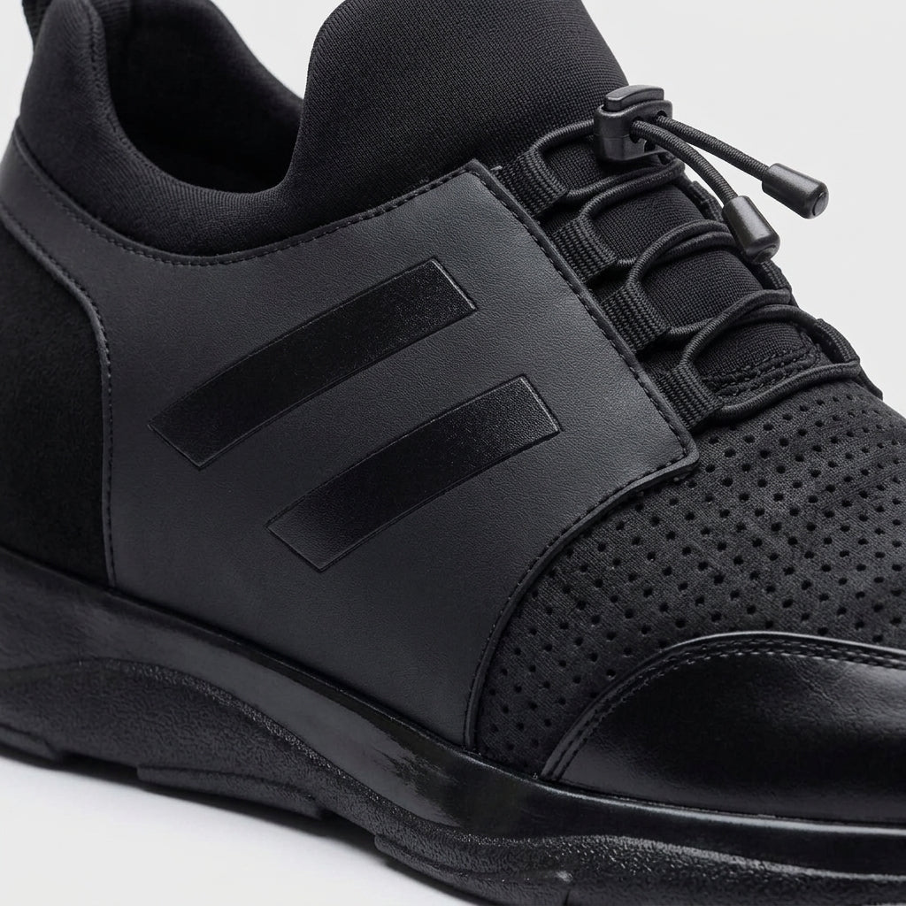 Men's Low-Top Athletic Sneakers - Lace-Up - Textured Mesh Toe Panel