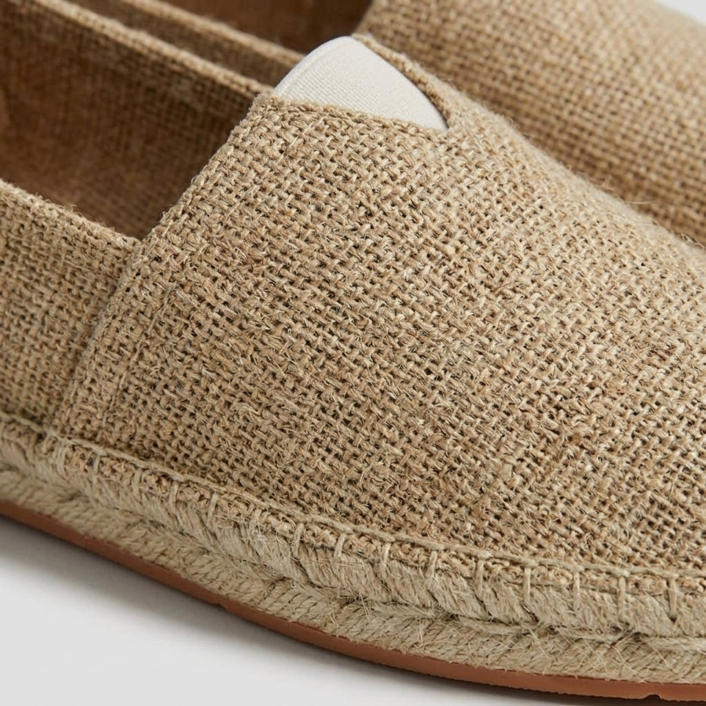 Men's Slip-On Espadrille Mules with Braided Jute Trim