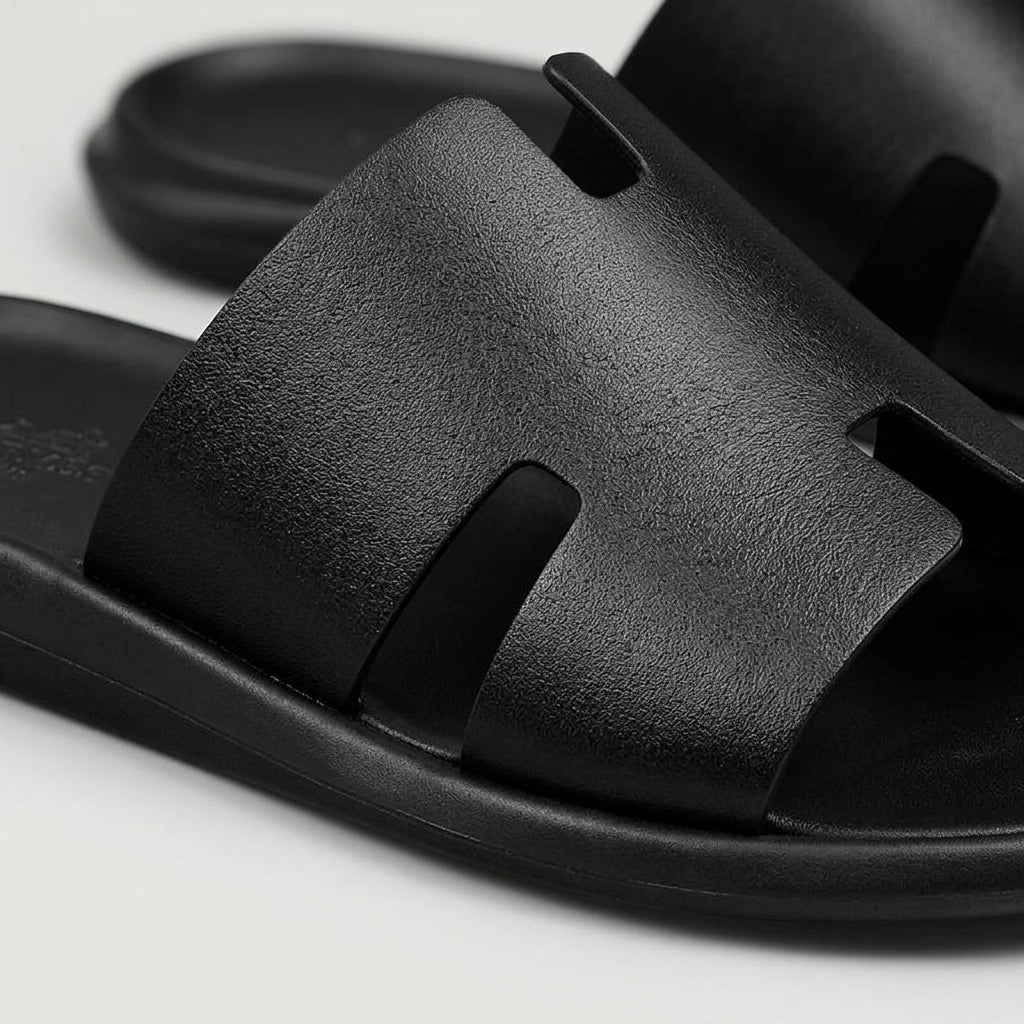 Men's Slide Sandals with Cutout Strap Design