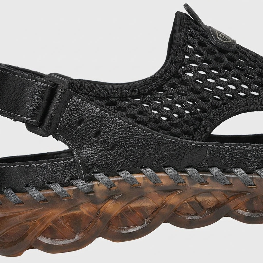 Men's Sandals Mesh Upper Adjustable Straps Rubber Sole