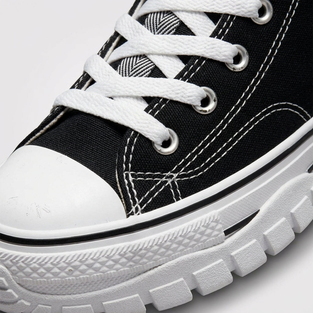 Men's High-Top Canvas Platform Sneakers - Lace-Up - Round Toe