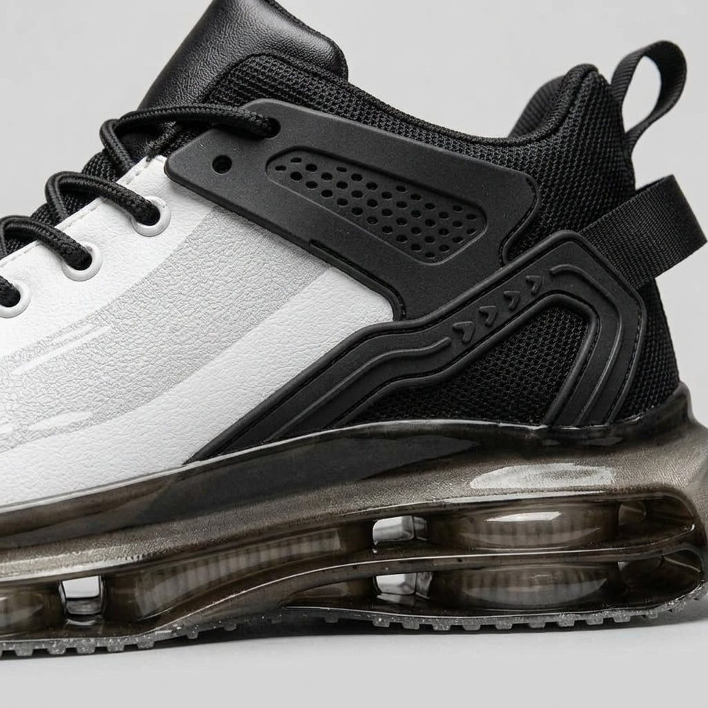 Men's Air Cushion Sneakers - Mixed Material Low-Top Athletic Shoes