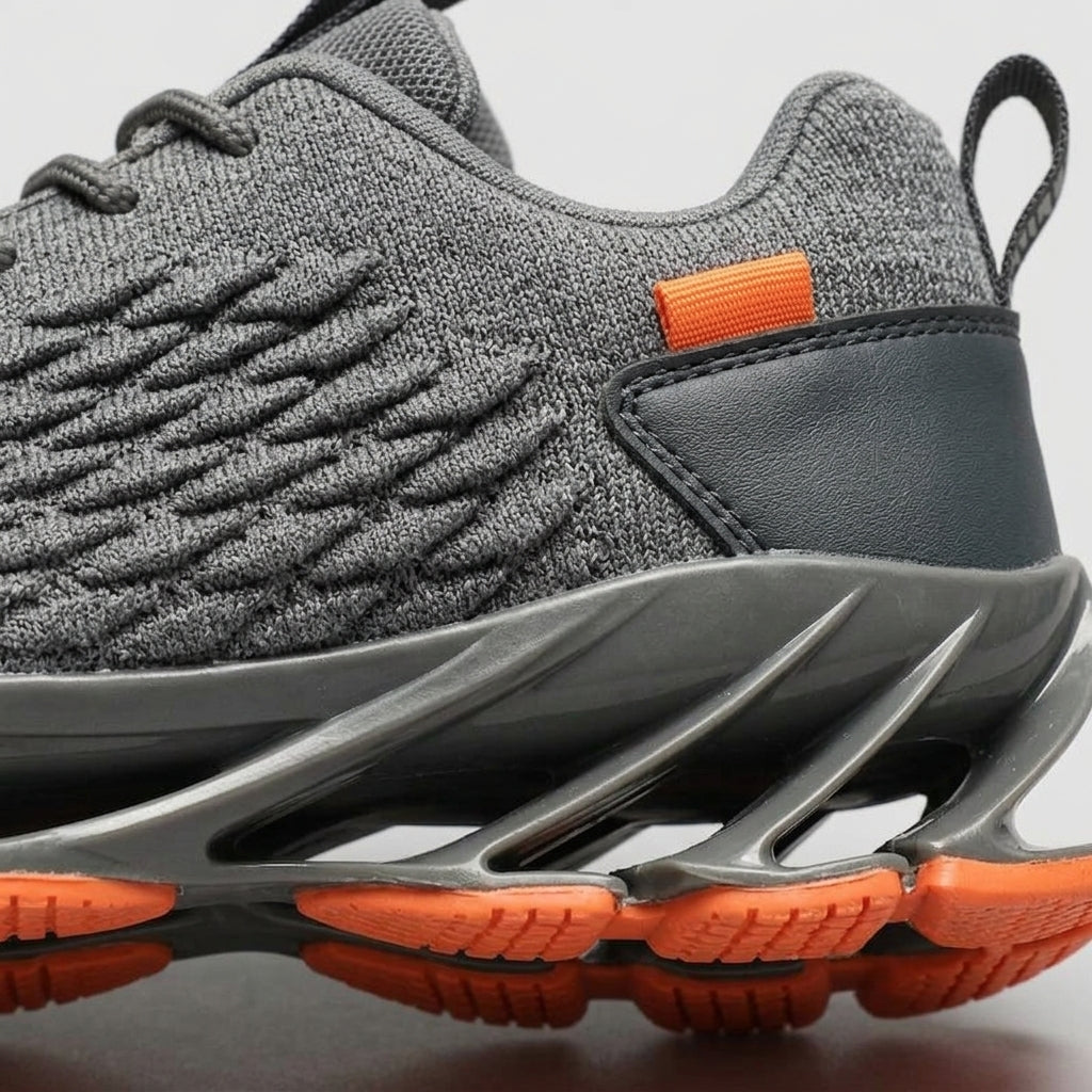 Men's Sneakers Low-Top Textured Knit Blade Sole Lace-Up