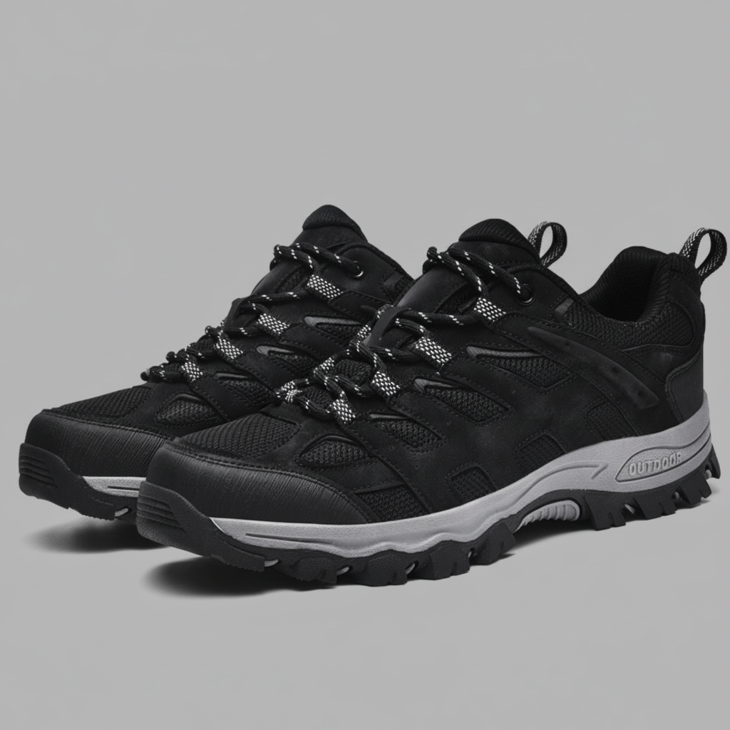 Men’s Low-Cut Hiking Shoes with Lace-Up Support and Traction Sole