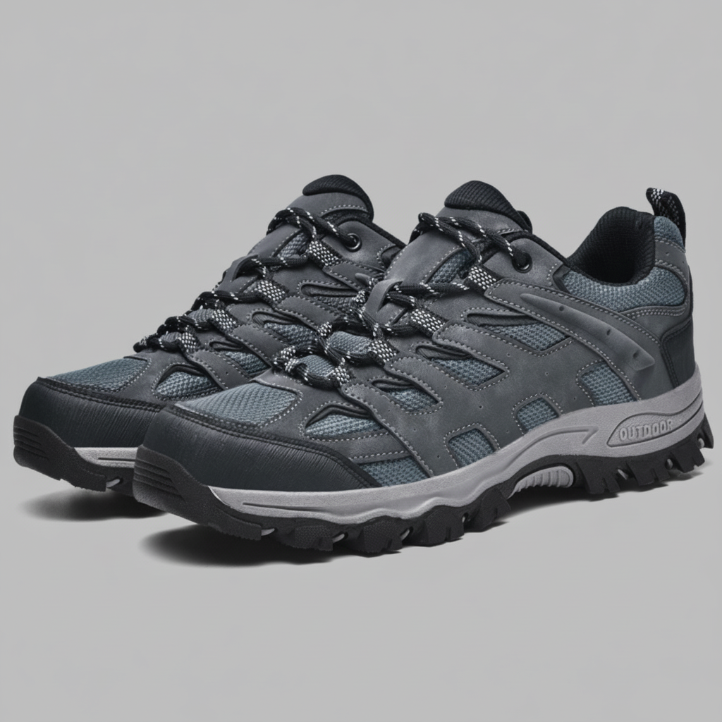 Men’s Low-Cut Hiking Shoes with Lace-Up Support and Traction Sole