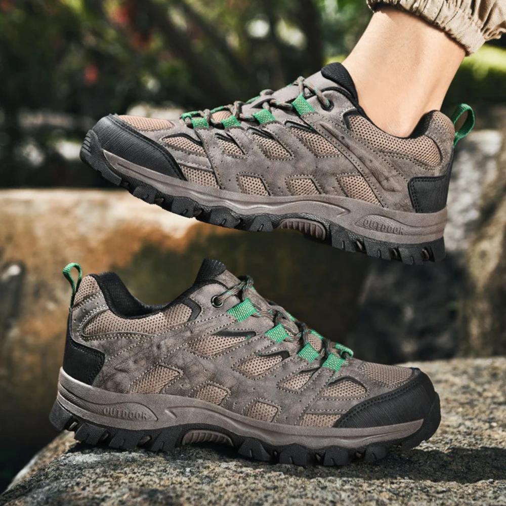 Men’s Low-Cut Hiking Shoes with Lace-Up Support and Traction Sole