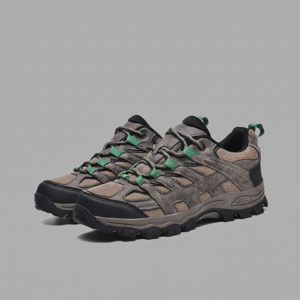 Men’s Low-Cut Hiking Shoes with Lace-Up Support and Traction Sole