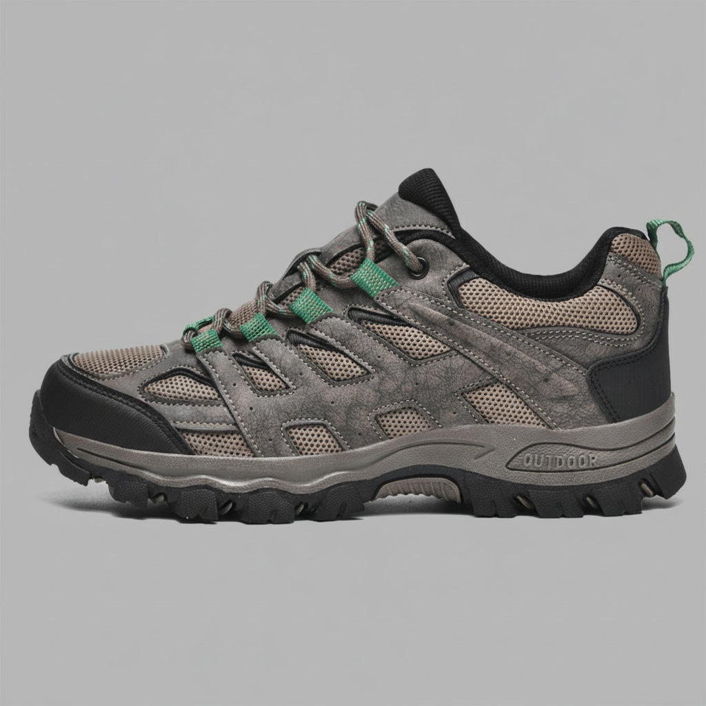 Men’s Low-Cut Hiking Shoes with Lace-Up Support and Traction Sole
