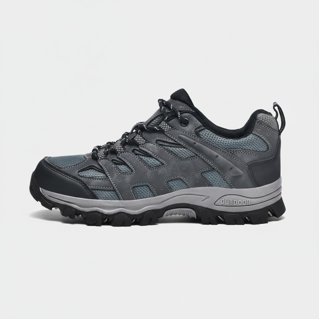 Men’s Low-Cut Hiking Shoes with Lace-Up Support and Traction Sole