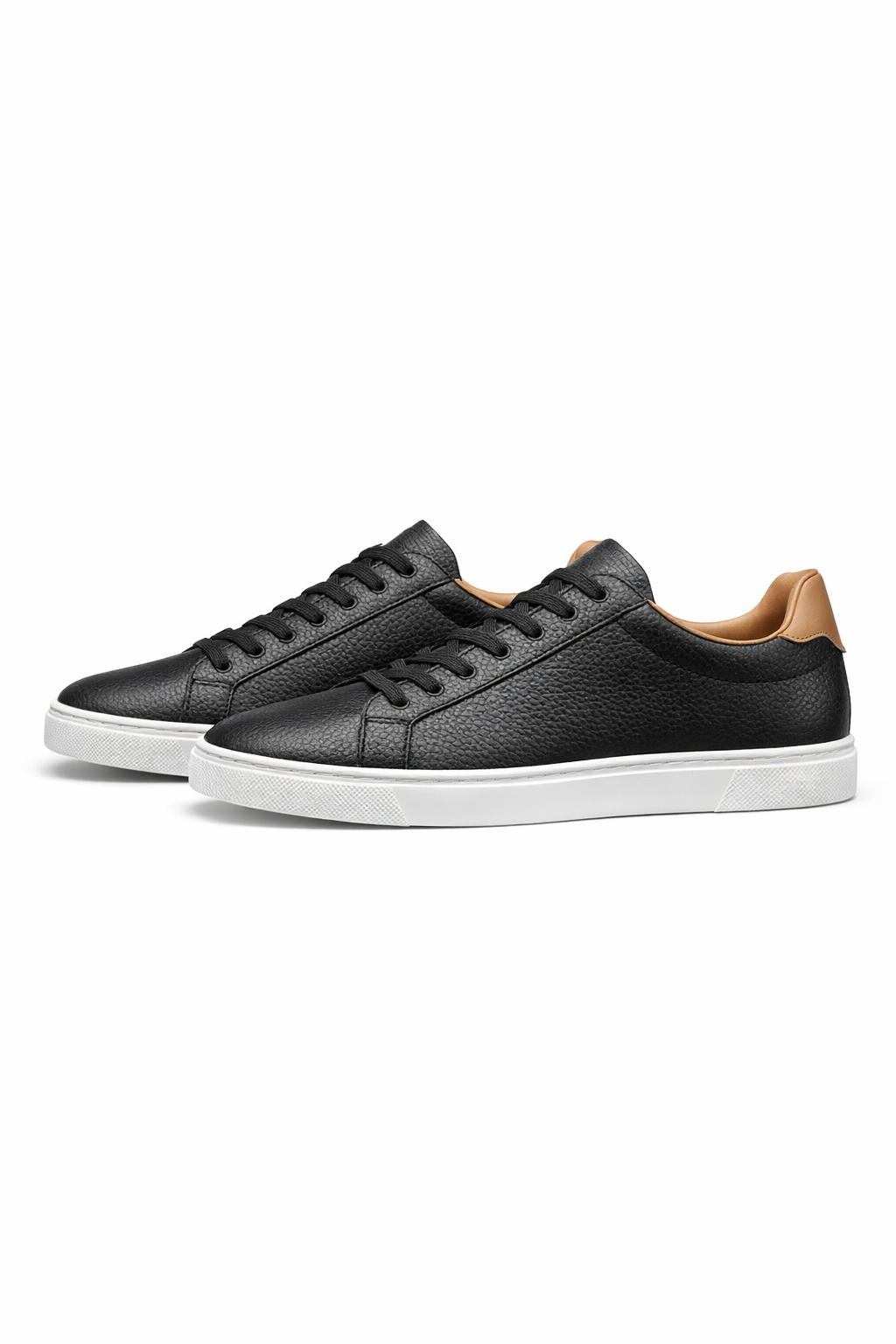 Men's Sneakers - Low-Top - Lace-Up - Textured Leather - Flat