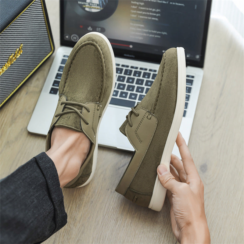 Men’s Suede Leather Casual Loafers with Lightweight Comfort Sole