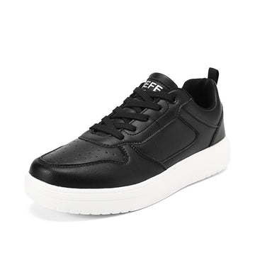 Men's Lace-Up Casual Sneakers - Round Toe - Low Top - Smooth Upper - Flat Sole