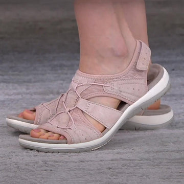 Women’s Adjustable Open Toe Sandals with Back Strap and Flat Sole