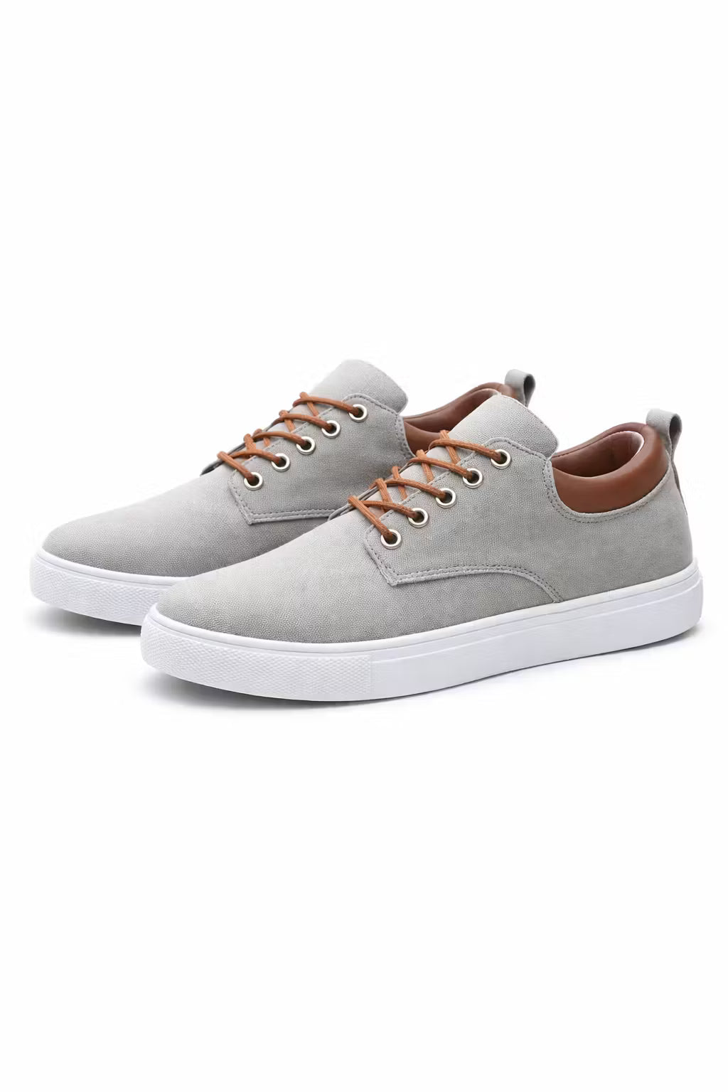 Men's Sneakers - Low-Top - Lace-Up - Canvas - White Sole