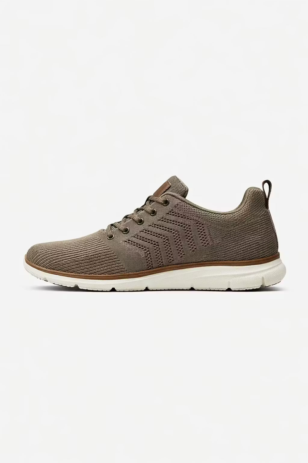 Men's Sneakers - Low-Top - Lace-Up - Ribbed Knit Upper - Pull Tab