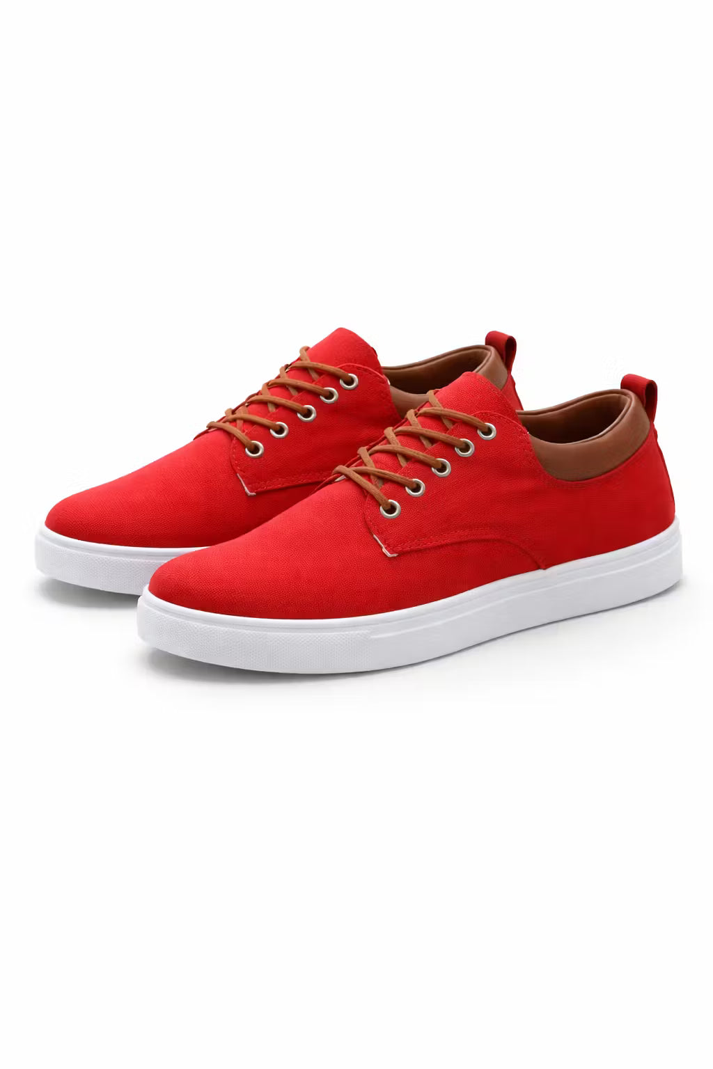 Men's Sneakers - Low-Top - Lace-Up - Canvas - White Sole