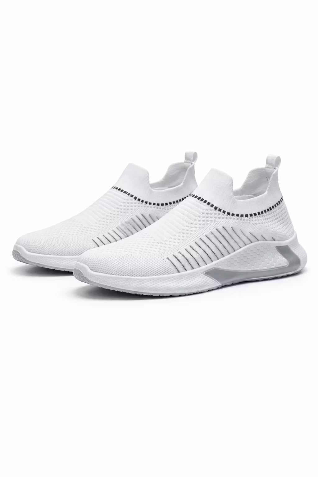 Men's Sneakers - Slip-On - Knit Upper - Low-Top - Flat Sole