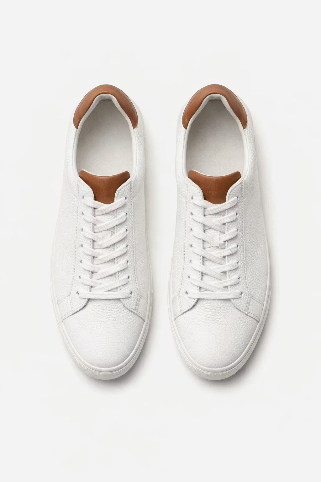 Men's Sneakers - Low-Top - Lace-Up - Textured Leather - Flat