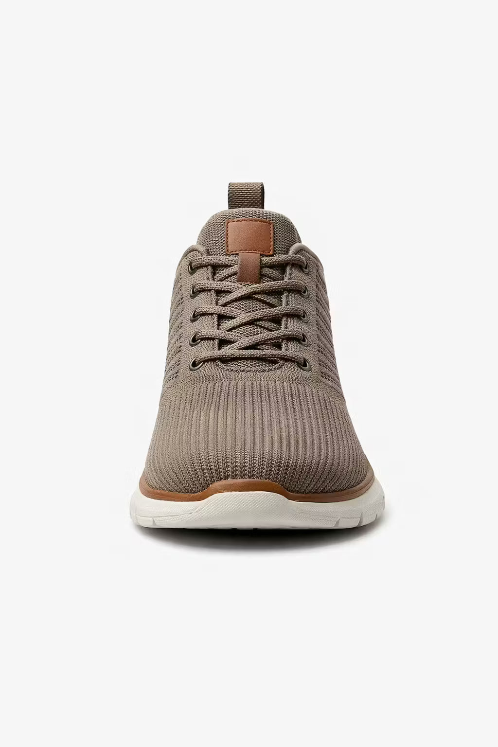 Men's Sneakers - Low-Top - Lace-Up - Ribbed Knit Upper - Pull Tab
