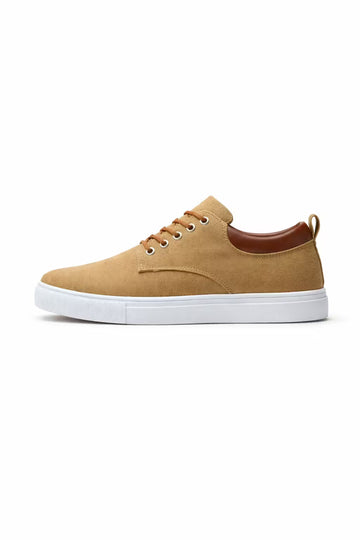 Men's Sneakers - Low-Top - Lace-Up - Canvas - White Sole