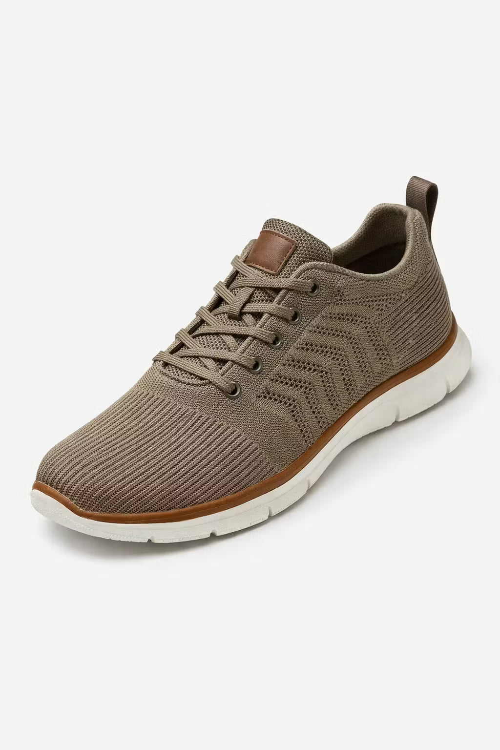 Men's Sneakers - Low-Top - Lace-Up - Ribbed Knit Upper - Pull Tab