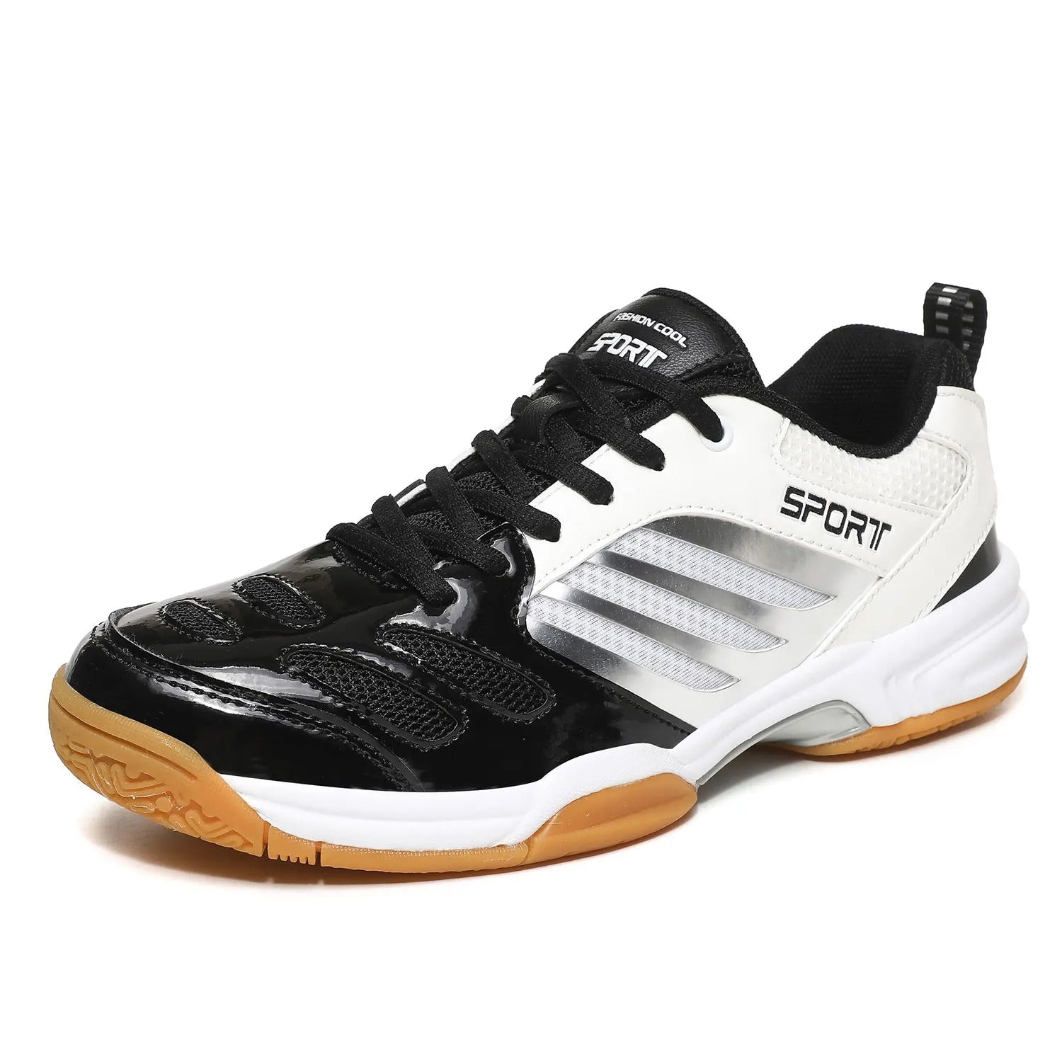 Men's Low-Top Athletic Shoes - Mixed Material - Lace-Up - Gum Sole