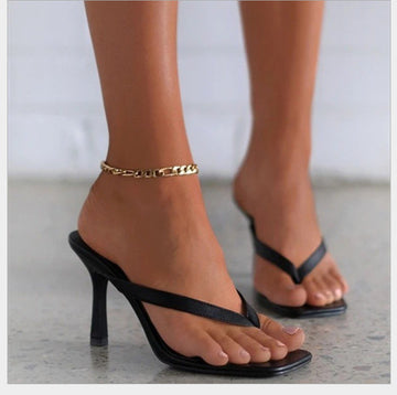 Women's Slingback Slip On Square Toe Stilettos High Thong Heels