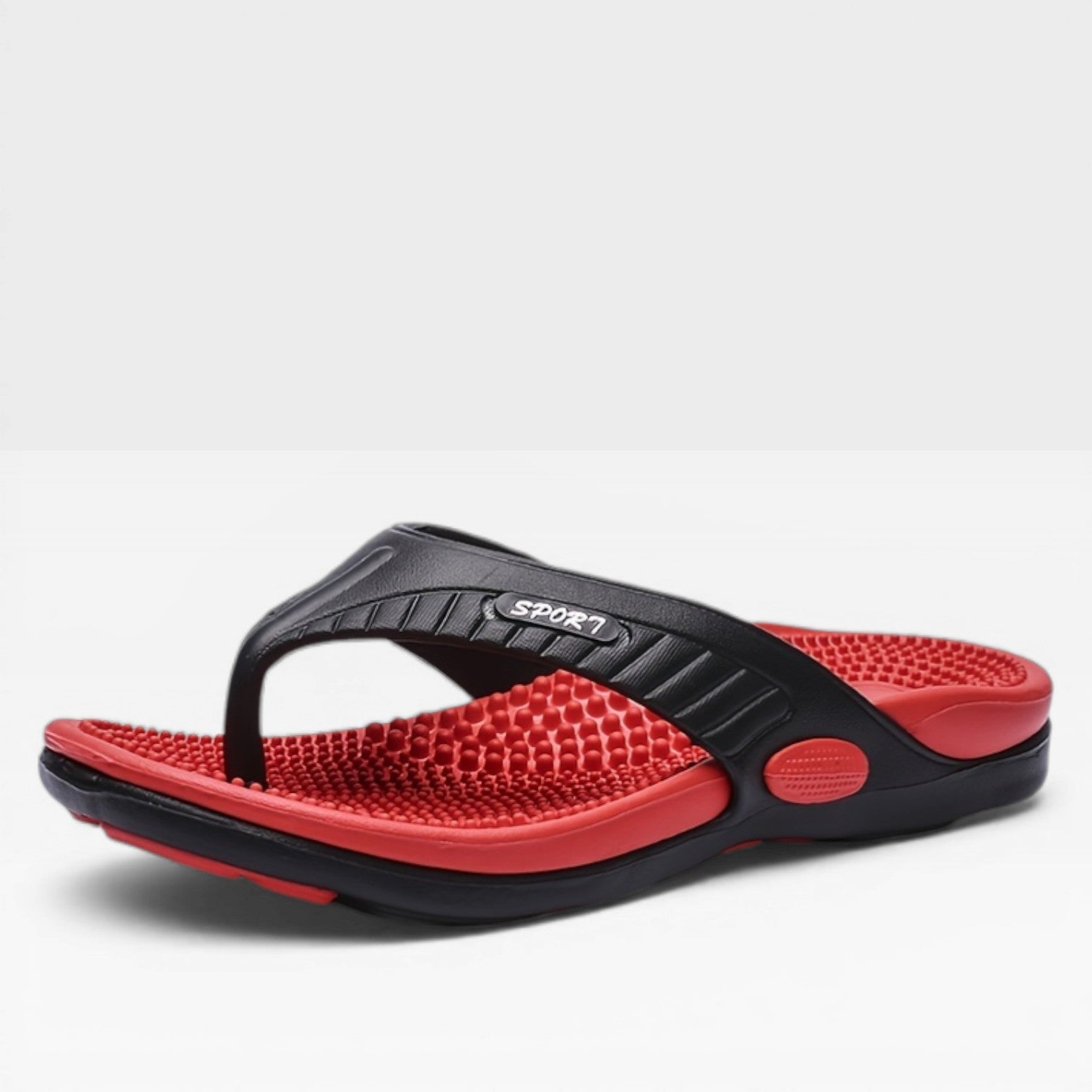 Men's Flip-Flop Sandals Thong Strap Textured Footbed Flat Sole