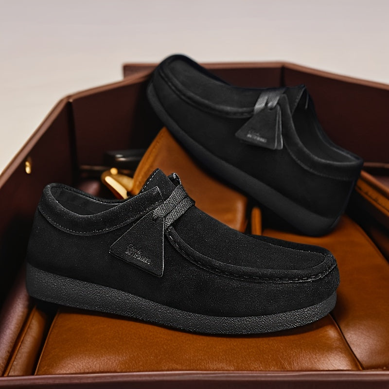 Men’s Suede Loafer Shoes with Crepe Sole – Casual Lace Detail