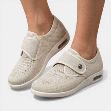 Women's Sneakers Hook-and-Loop Closure Perforated Air-Cushion