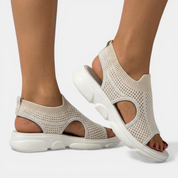Women's Sandals - Knit Upper - Slingback - Open-Toe - Platform