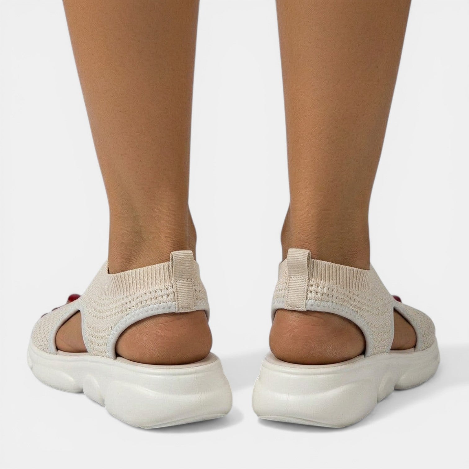Women's Sandals - Knit Upper - Slingback - Open-Toe - Platform