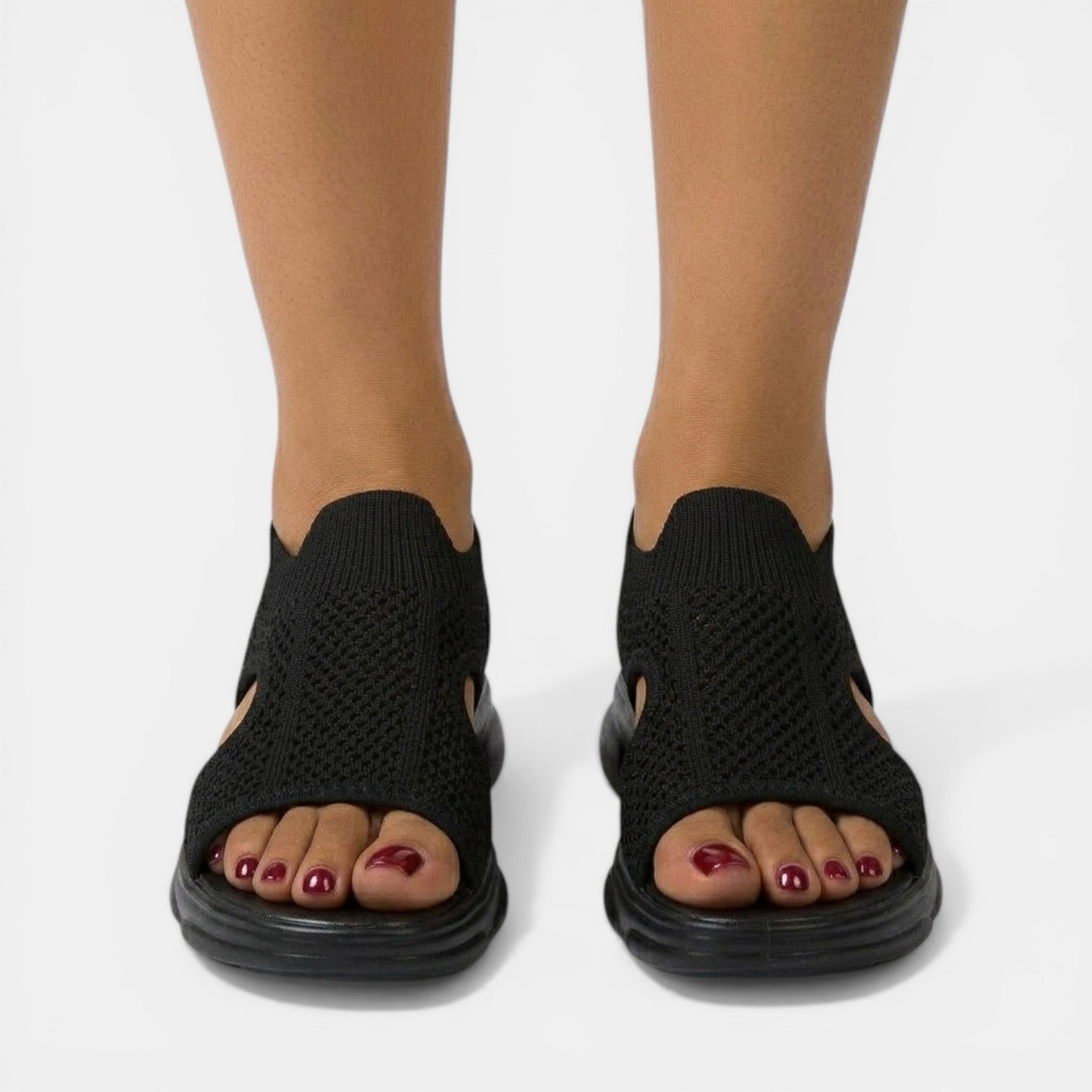 Women's Sandals - Knit Upper - Slingback - Open-Toe - Platform