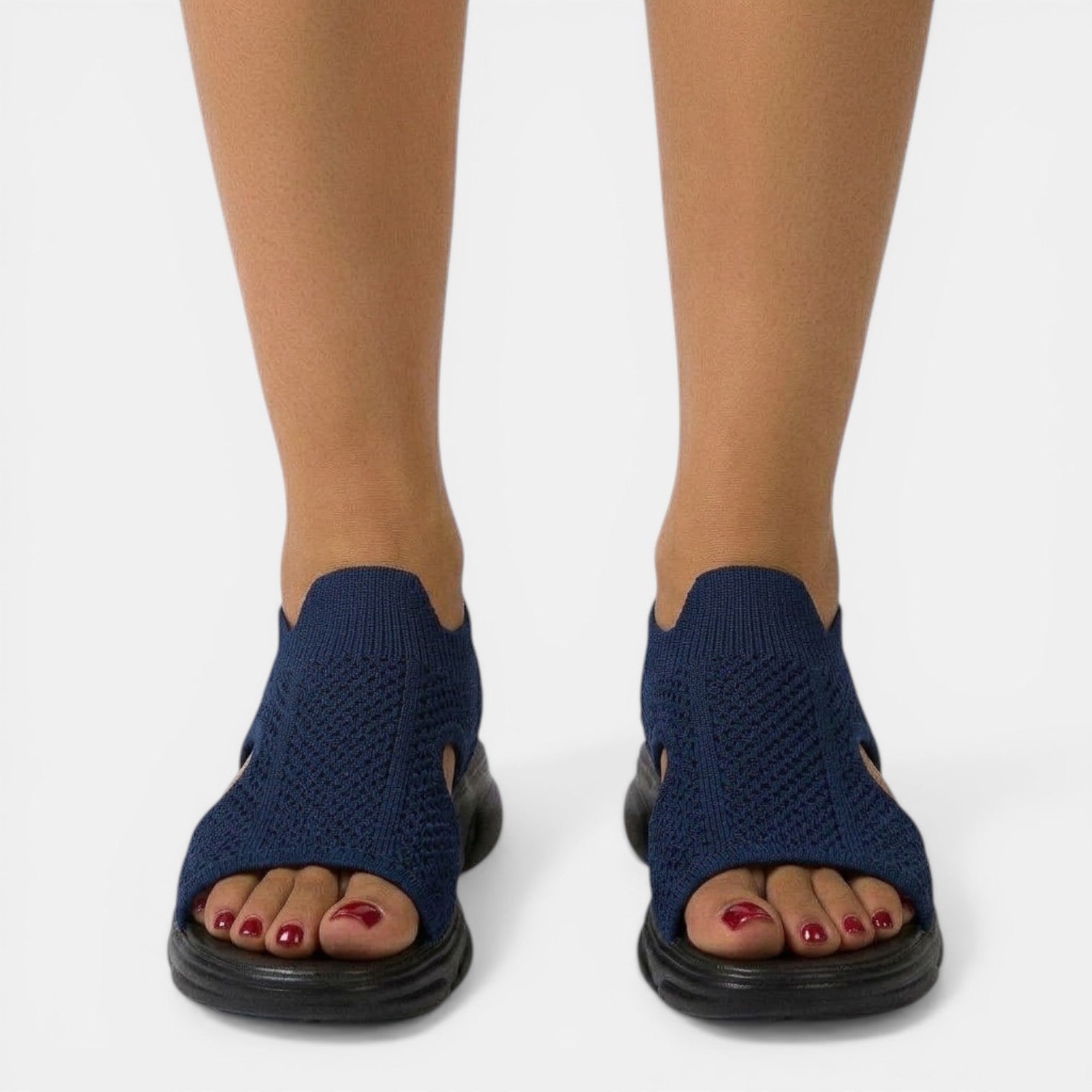 Women's Sandals - Knit Upper - Slingback - Open-Toe - Platform