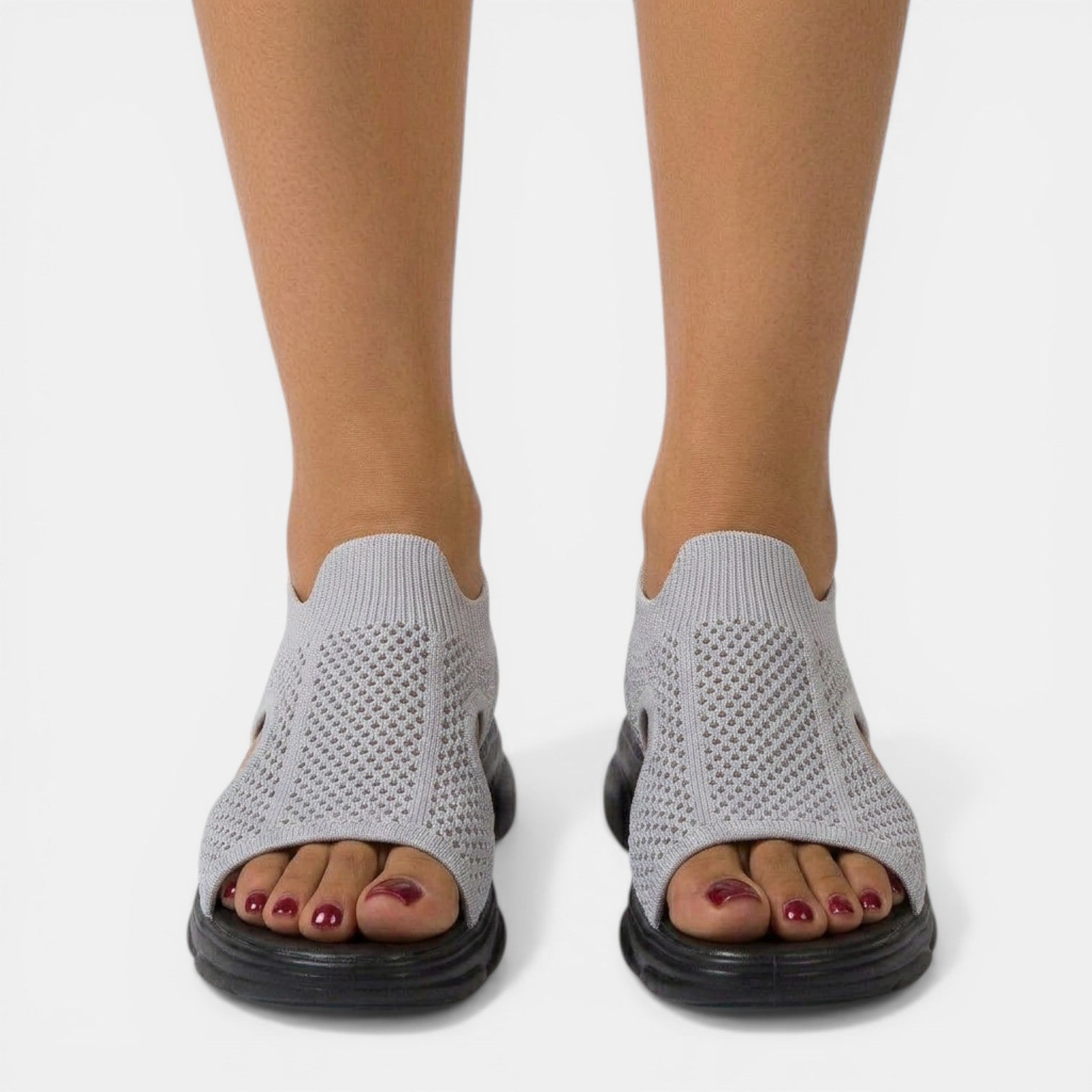 Women's Sandals - Knit Upper - Slingback - Open-Toe - Platform