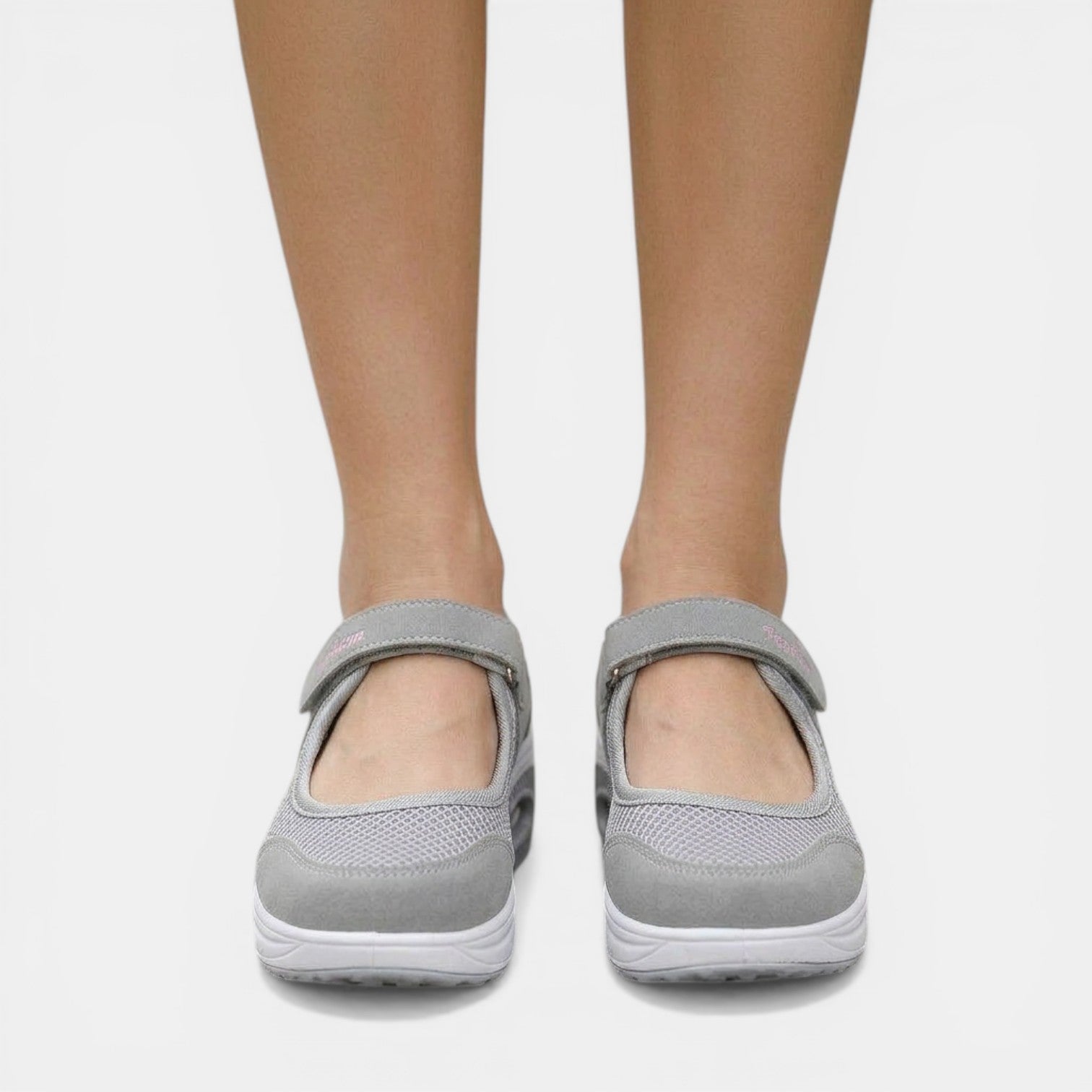 Women's Sneakers Mary Jane Mesh Hook-and-Loop Air-Cushioned Sole